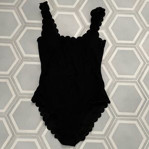 Aerie black scallop one piece